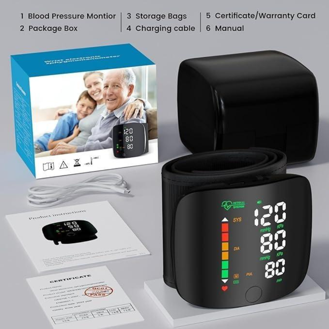 Wrist Blood Pressure Monitor Led Display & Touch Screen