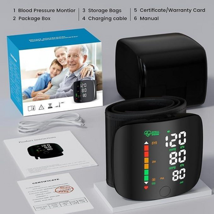 Wrist Blood Pressure Monitor Led Display & Touch Screen