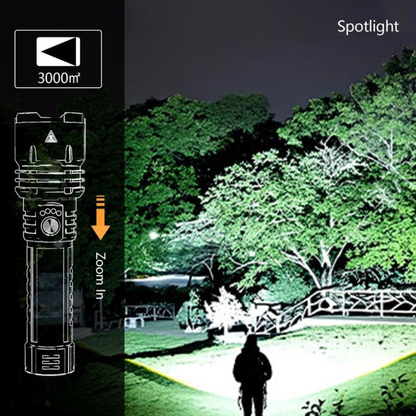 LED Flashlight – High Lumen Rechargeable Torch with Fire-Gathering Lens