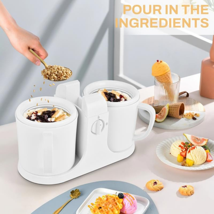 Ice Cream Maker Machine for Home Use with Two Ice Cream Bowls