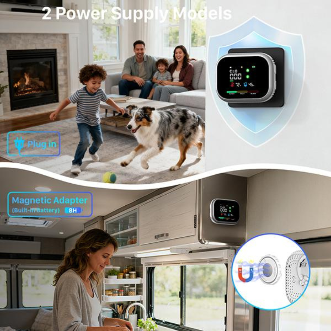 6-in-1 Portable Detector with Natural Gas & Temperature