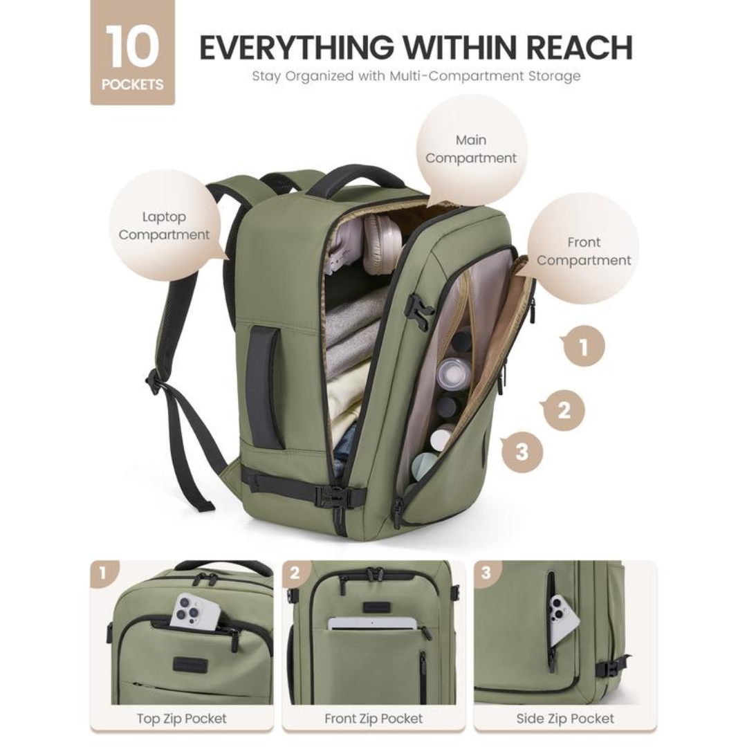 Carry-On Travel Waterproof Backpack