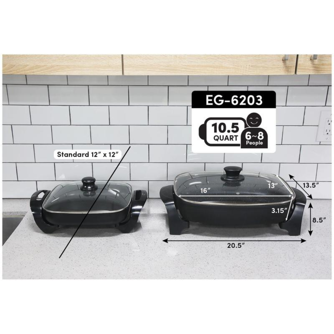 Jumbo Electric Skillet w/sy-Pour Spout